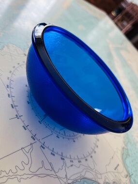 Vintage 90s Cobalt Glass Mini Bowl Marked France